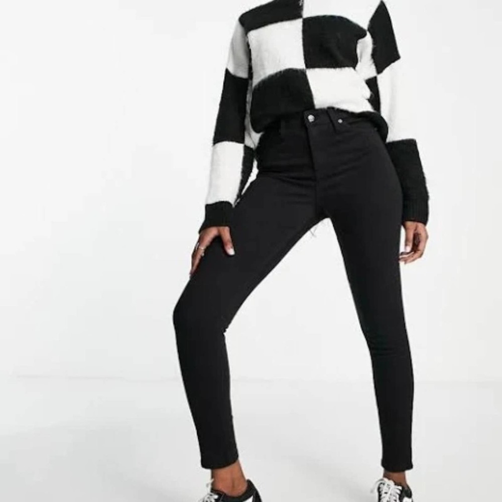 TOPSHOP Moto Jamie Petite High Waist Black Jeans W34L30 - Picture 2 of 12